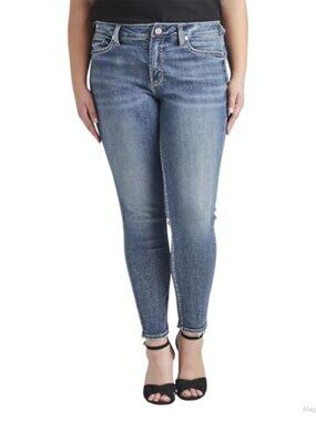 Mid Rise Skinny Leg Luxe Stretch Jeans 5-Pocket Curvy Fit